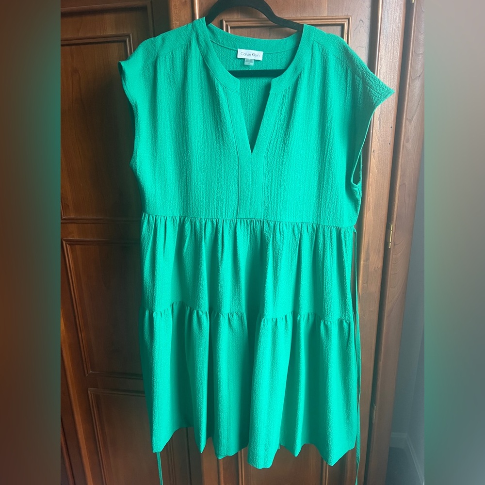 Calvin Klein Green A-Line Dress